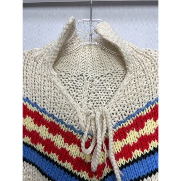 Crochet Poncho (White/Multi-Colored) - Picture 4 of 7